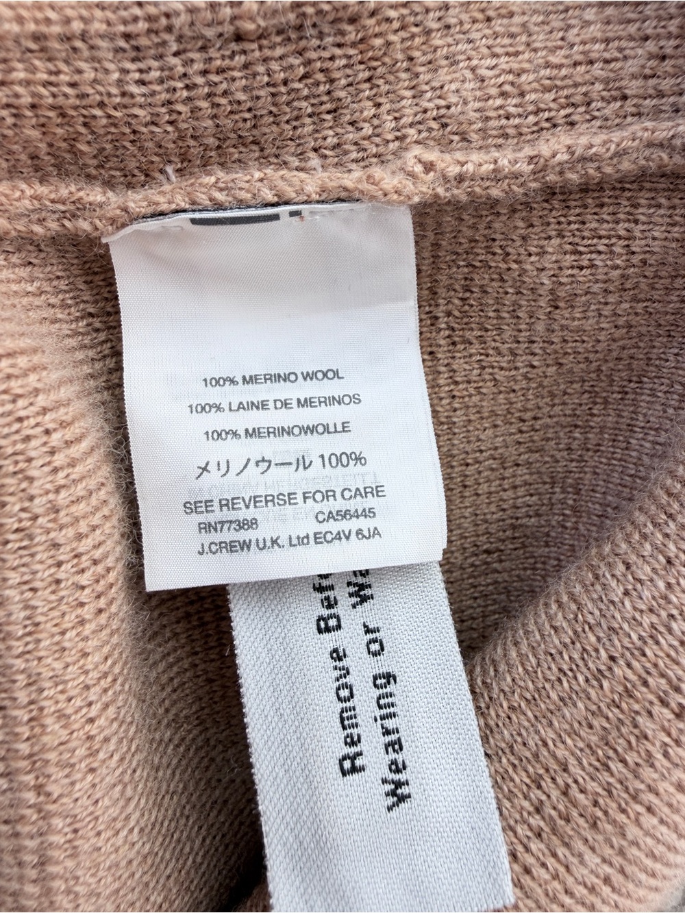 J.Crew Sophie Open Front Sweater Blazer Cardigan XS Camel Wool - Picture 13 of 14